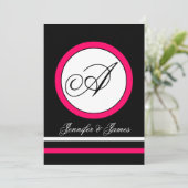 Faire-part de mariage de fuchsia, noir et blanc de (Debout devant)