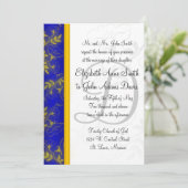 Faire-part de mariage de fuite bleue (Debout devant)