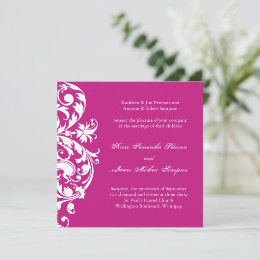 Faire-part de mariage de Fuschia (Debout devant)