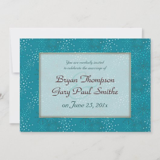 Faire-part de mariage de Galaxie Turquoise (Devant)