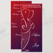Faire-part de mariage de Ganesha :: Rouge Cerise (Devant / Derrière)