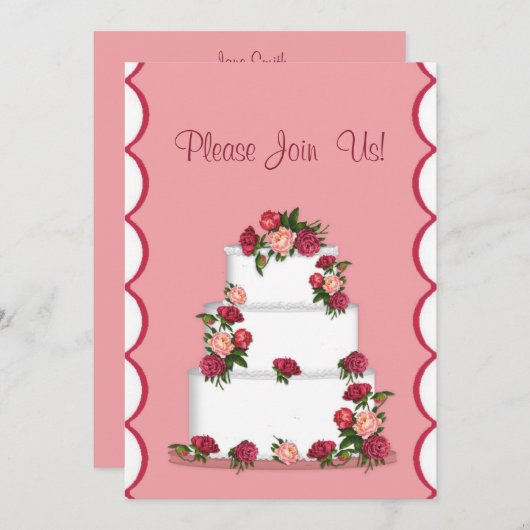 Faire-part de mariage de gâteau mariage (Devant / Derrière)