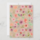 Faire-part de mariage de germe de fleurs d'été rus (Dos)