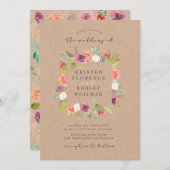 Faire-part de mariage de germe de fleurs d'été rus (Devant / Derrière)