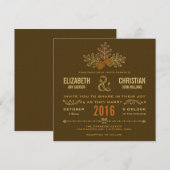 Faire-part de mariage de glands d'automne et de (Devant / Derrière)