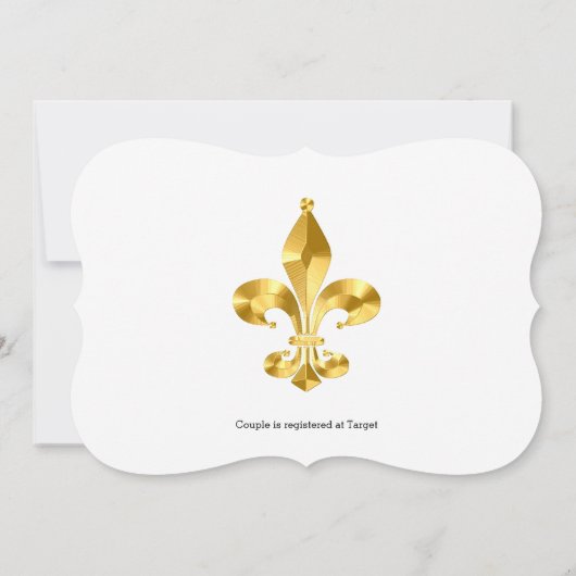 Faire-part de mariage de Gold Fleur de Lis (Dos)
