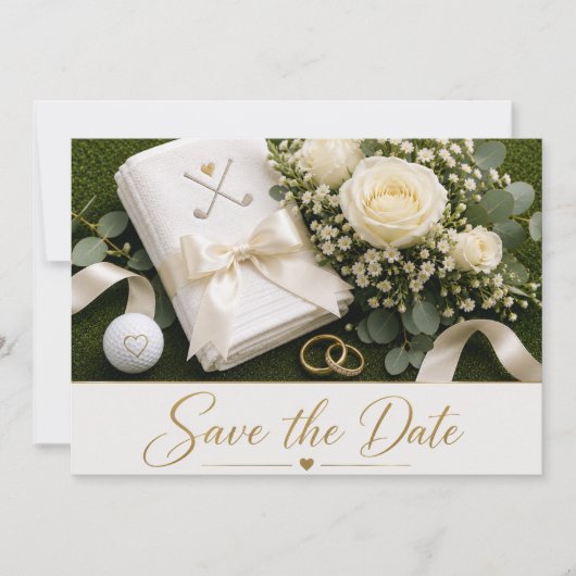 Faire-part de mariage de golf à conserver pour la (Devant)