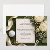 Faire-part de mariage de golf avec des roses blanc (Devant / Derrière)