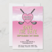 Faire-part de mariage de golf rose (Dos)