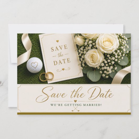 Faire-part de mariage de golf "Save the Date" (Devant)
