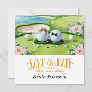 Faire-part de mariage de golfeur avec balle de gol