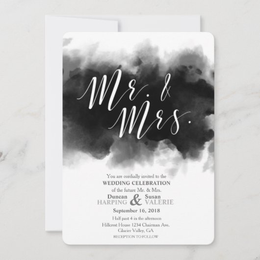 Faire-part de mariage de Goth de M. foncé et de (Devant)