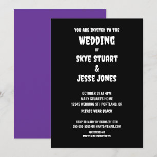 Faire-part de mariage de goth noir