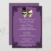 Faire-part de mariage de goth sugar (Devant / Derrière)