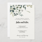 Faire-part de mariage de grâce botanique (Devant / Derrière)