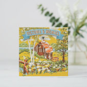 Faire-part de mariage de grange en bois rustique p (Debout devant)