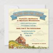 Faire-part de mariage de grange en bois rustique p (Dos)