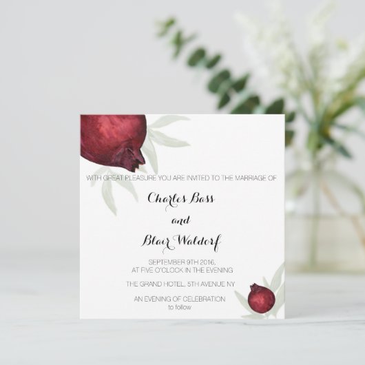 faire-part de mariage de grenade (Debout devant)