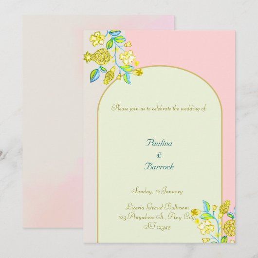 faire-part de mariage de grenade (Devant / Derrière)