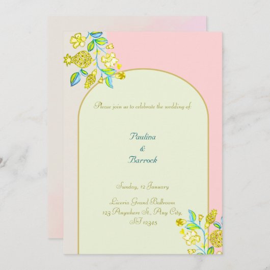 faire-part de mariage de grenade (Devant / Derrière)