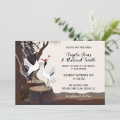 Faire-part de mariage de grues japonaises Whimsica (Debout devant)