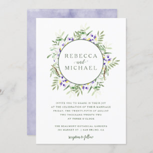 Faire-part de mariage de guirlande de glycines