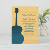 Faire-part de mariage de guitare Blue Country (Debout devant)