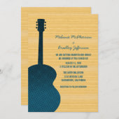Faire-part de mariage de guitare Blue Country (Devant / Derrière)
