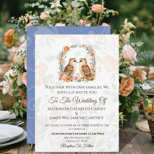 Faire-part de mariage de hibou
