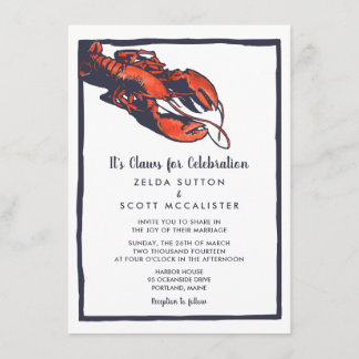 Faire-part de mariage de homard rustique