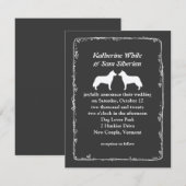 Faire-part de mariage de Huskies sibériens (Devant / Derrière)