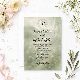 Faire-part de mariage de jardin aquarelle botaniqu
