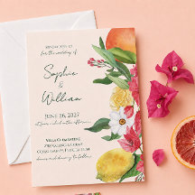 Faire-part de mariage de jardin de citrons roses m