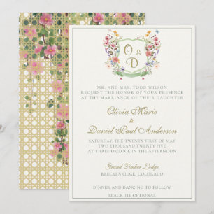Faire-part de mariage de jardin de fleurs sauvages