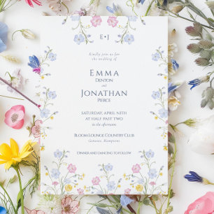 Faire-part de mariage de jardin de fleurs sauvages