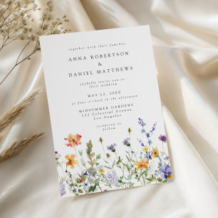 Faire-part de mariage de jardin de fleurs sauvages