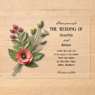Faire-part de mariage de jardin de fleurs sauvages