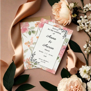 Faire-part de mariage de jardin de printemps coule