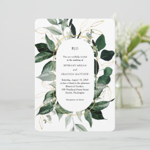 Faire-part de mariage de jardin de verdure botaniq