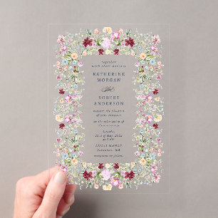 Faire-part de mariage de jardin luxueux de printem