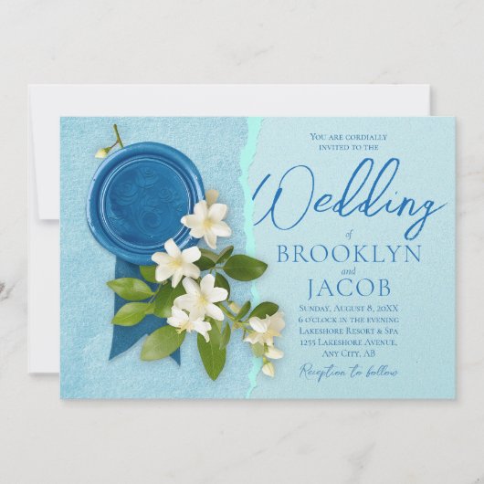 Faire-part de mariage de Jasmines Blanches (Devant)