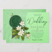 Faire-part de mariage de Jasmines Blanches (Devant / Derrière)