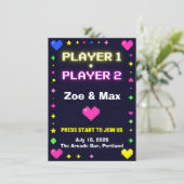 Faire-part de mariage de jeu vidéo rétro Joueur 1 (Debout devant)