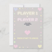 Faire-part de mariage de jeu vidéo rétro Joueur 1 (Dos)