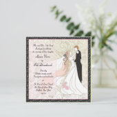 Faire-part de mariage de jeunes mariés (Debout devant)