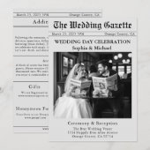 Faire-part de mariage de journal (Devant / Derrière)