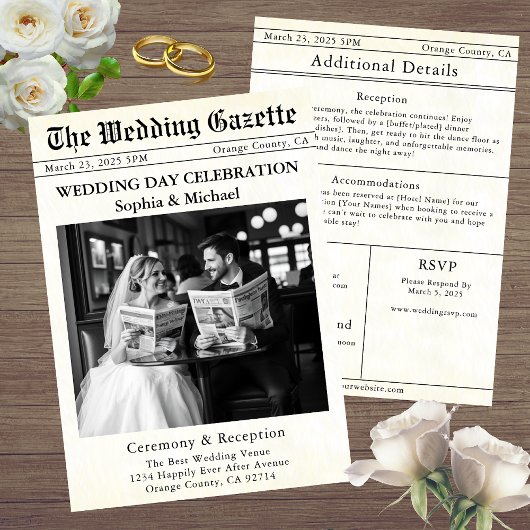 Faire-part de mariage de journal