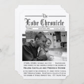 Faire-part de mariage de journal avec des bords de (Devant / Derrière)