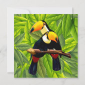 Faire-part de mariage de Jungle Toucans (Dos)
