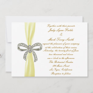 Faire-part de mariage de la boîte de diamant jaune